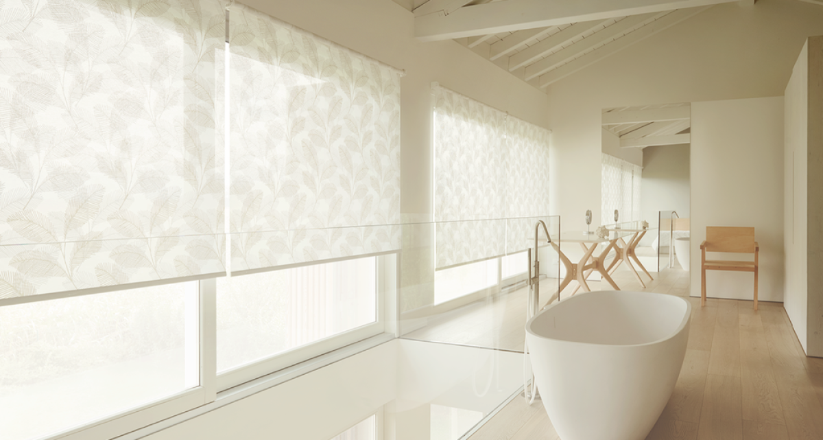 Roller blind bathroom