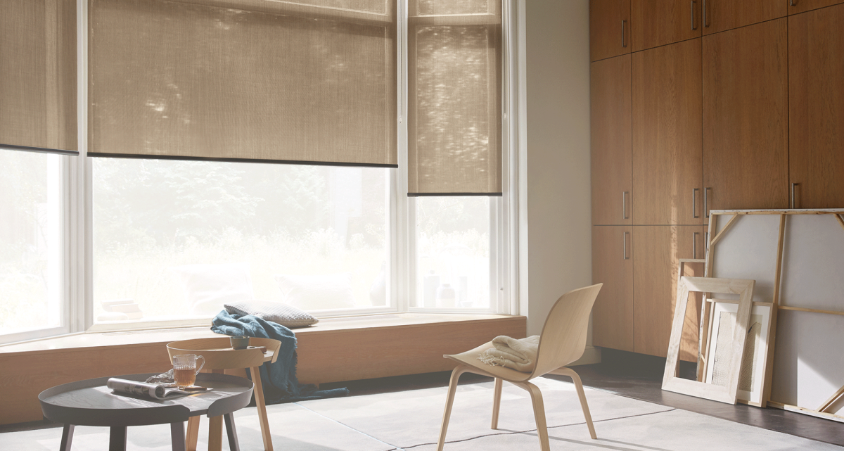 Roller blind window